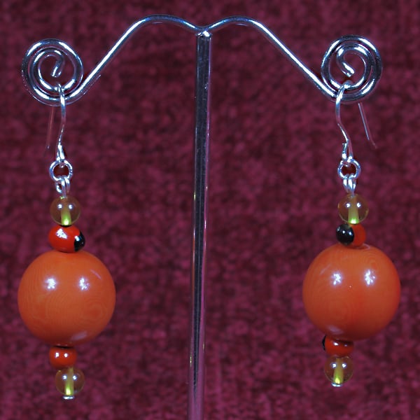 Jumbie Orange Earrings.