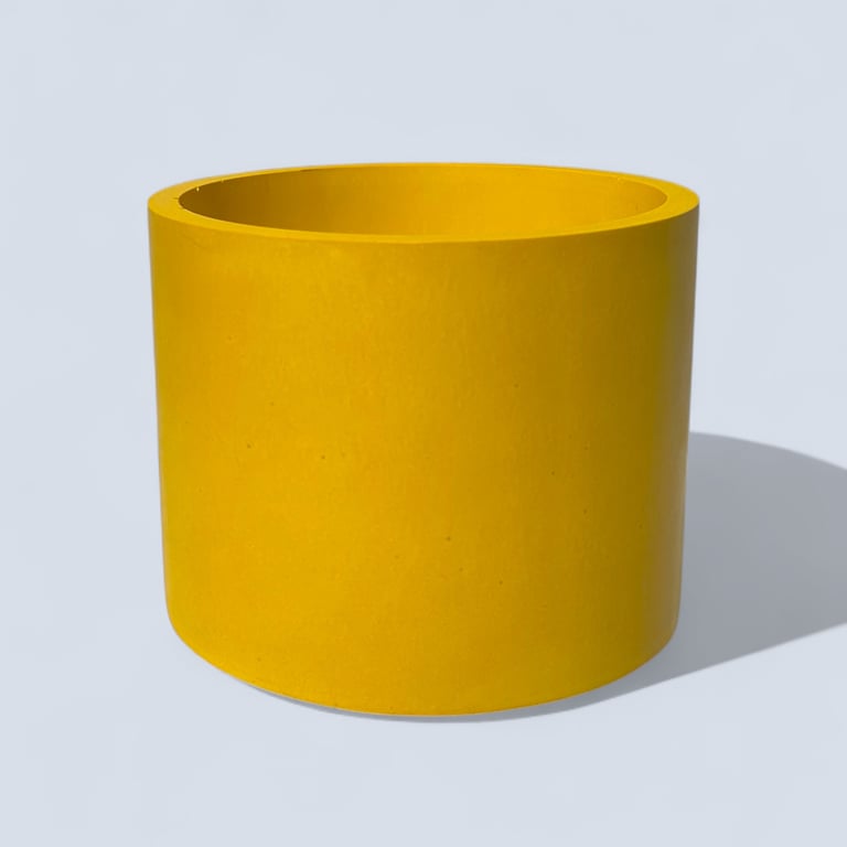 Large Sunshine Yellow Plant Pot Holder - Vibrant Yellow Indoor Planter