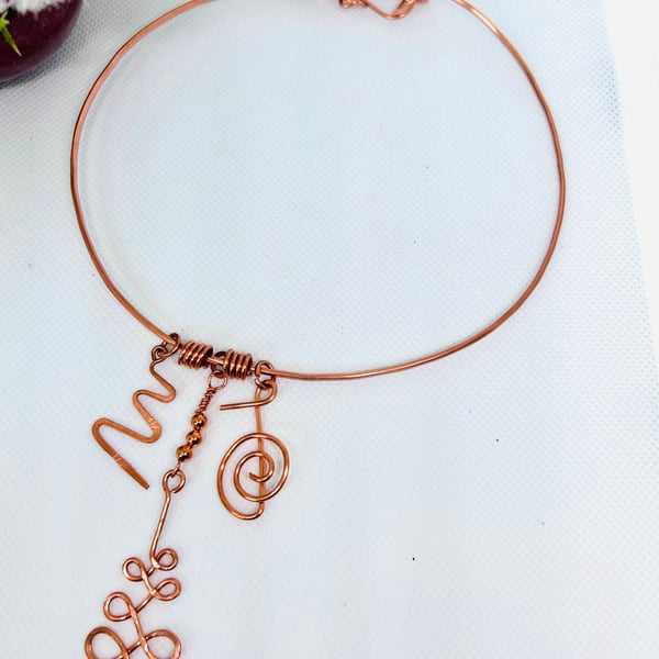 Reiki Symbol Copper Choker Necklace - Spiritual, Mindfulness, Wellbeing