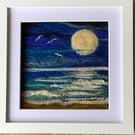 Moonlight Seascape needle felted art