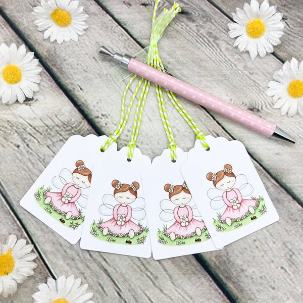 Spring Fairy Gift Tags - set of 4 tags