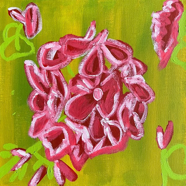 Geranium pink flower painting 