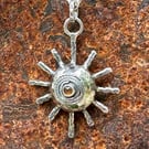 Summer Solstice Pendant with Carnelian Cabochon