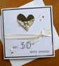 Embellished Heart Pearl Wedding Anniversary Card - 30th Anniversary - Image 8
