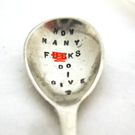 LIttle rude condiment spoon, adults only, how many f-cks do I give