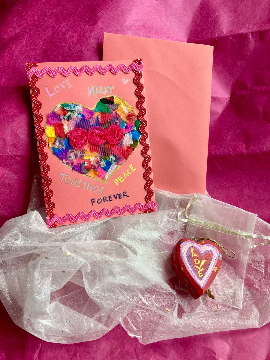 Valentine card and love heart 