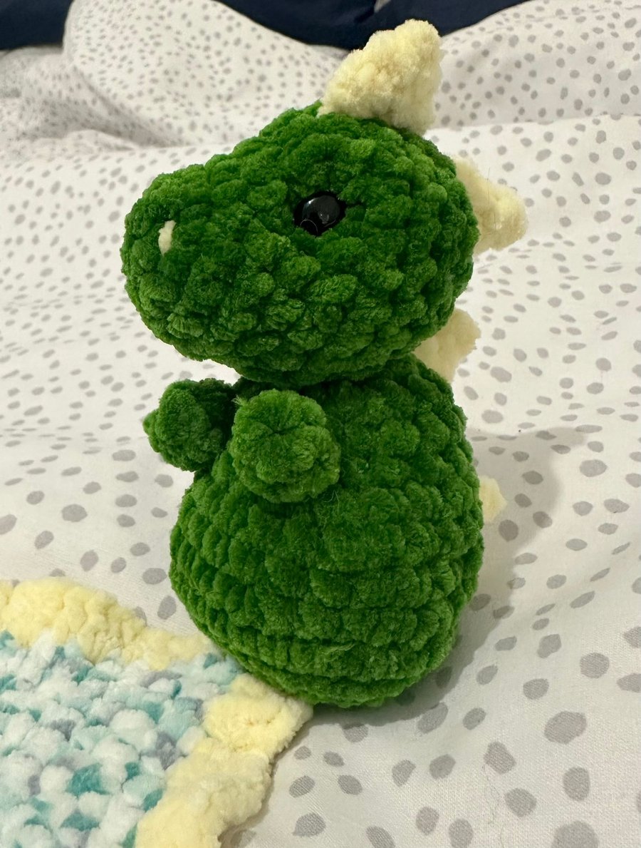 Dinosaur Crochet Baby Comforter