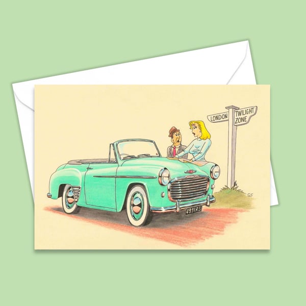 Mid Century Cartoon Greetings Card, Printed from Hand Drawn Artwork