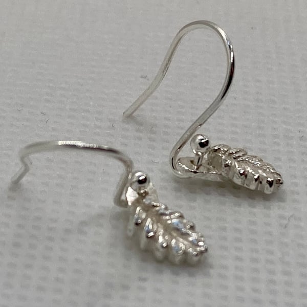 Pure silver, leaf earrings 