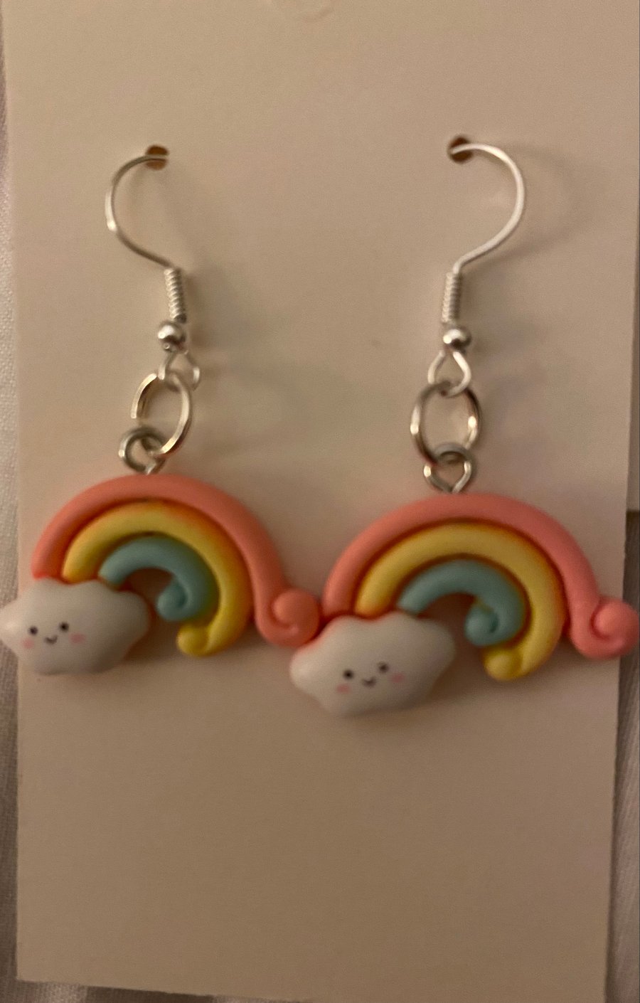 Cute and fun rainbow and cloud earrings, ideal for girls ladies.