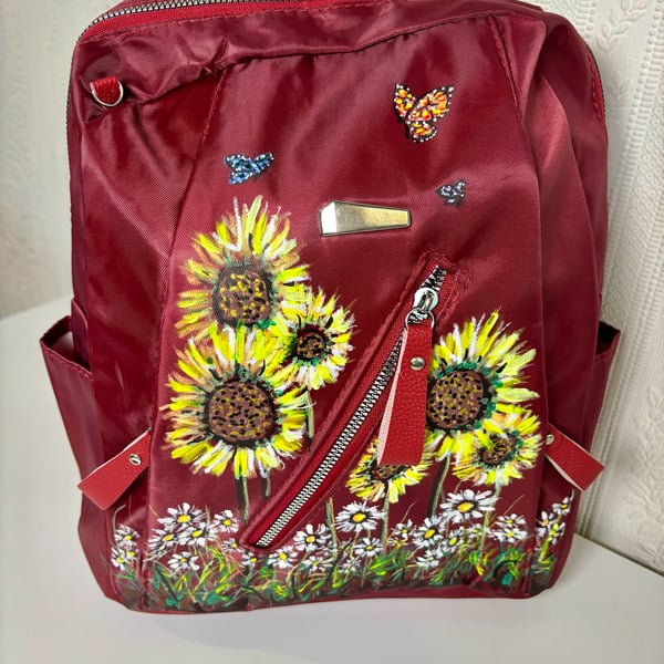 A hand painted and sealed back pack by Andrew Jenkins 