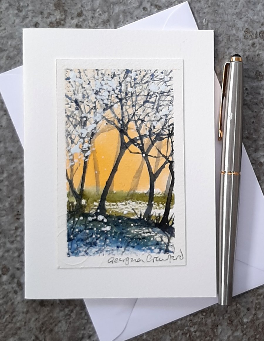 Blank Card. Handpainted Watercolour Art. OOAK