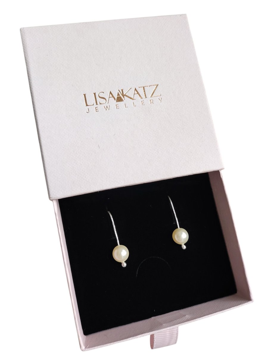 Bridal Earrings - Pearl Drop Earrings - Handmade with Cream Swarovski Pearls
