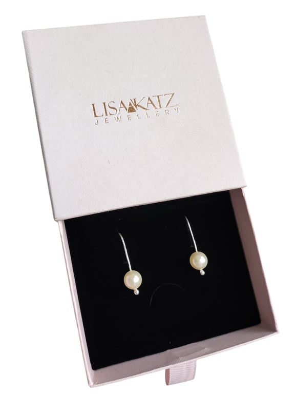 Bridal Earrings - Pearl Drop Earrings - Handmade with Cream Swarovski Pearls