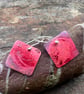Red Square Dangle Earrings - Image 6