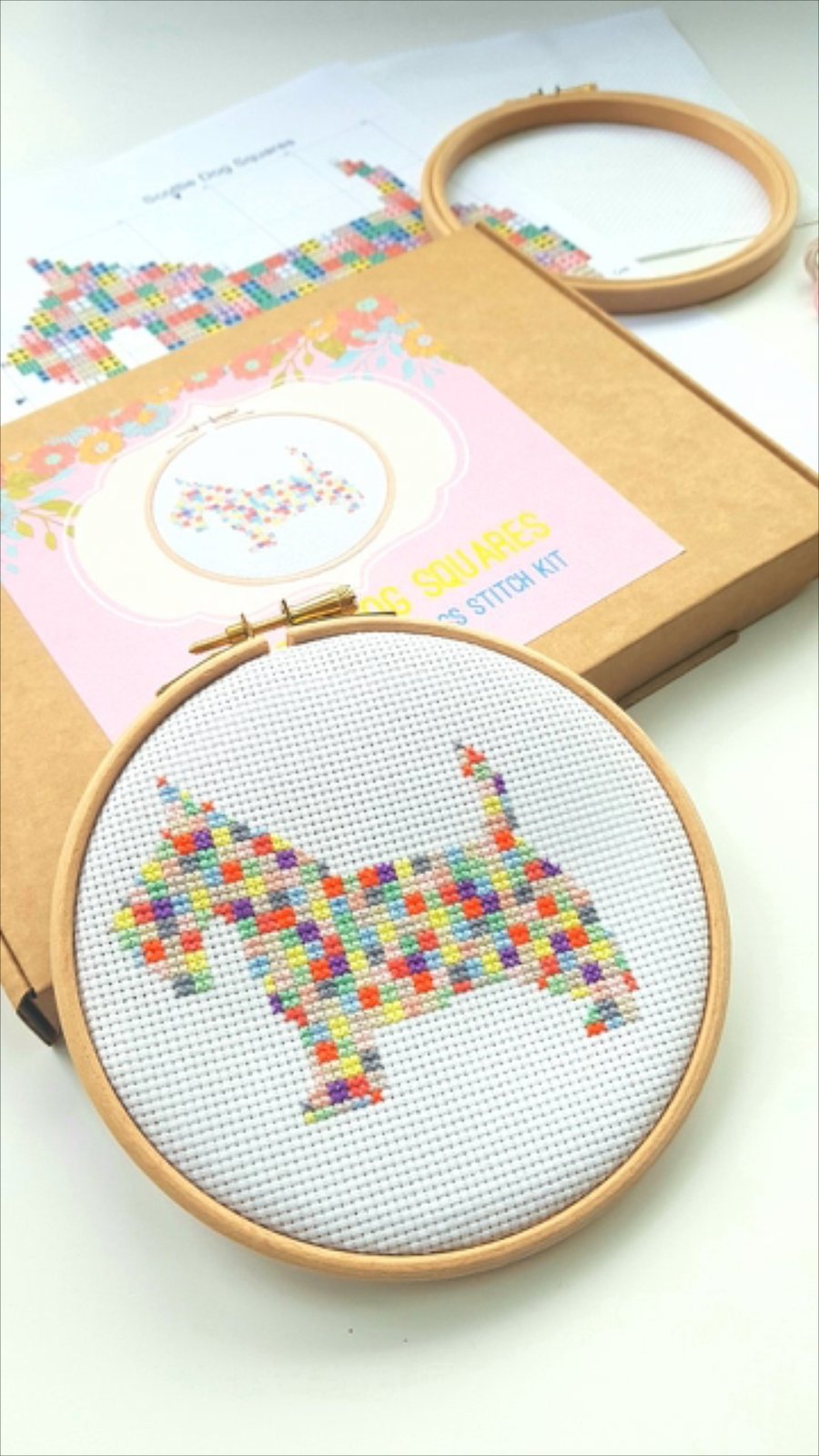 Scottie Dog Squares Cross Stitch Kit