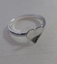 Valentine's gift - Sterling Silver Ring with Domed Heart, size N, O.  - Image 1