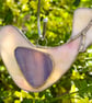 Stained Glass Dove Suncatcher - White with pink and purple wing