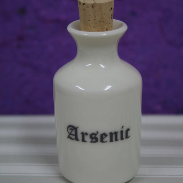 Small porcelain bottle with arsenic wording