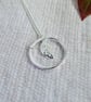 Silver Moon & Star Necklace: Recycled Silver Circle with Unique Hand Cast Moon - Image 5