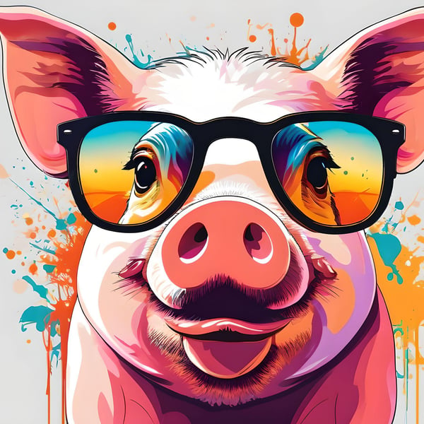 A4 Pig in Sunglasses Print