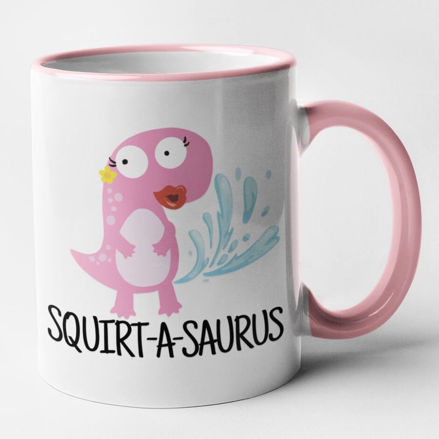 Squirt-A-Saurus funny lesbian mug lesbian gift LGBT mug - Hilarious Humorous
