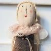 Primitive Harris Tweed hanging Angel or Fairy