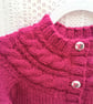 Girl’s Knitted Cardigan With A Cabled Yoke, Gift Idea for Children - Image 3