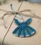Angel beaded micro macrame tree decoration, gift tag, teacher gift, xmas card  - Image 9