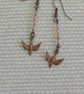 Flying Swallows Copper Bird Dangle Drop Earrings - Image 5