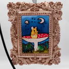 Handmade glass painted window hanging or Christmas tree bauble