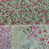 Green floral fabric remnants bundle