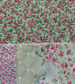 Green floral fabric remnants bundle