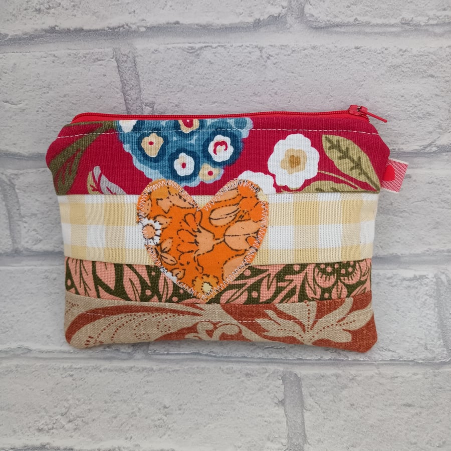 Zipper pouch, lined pouch, makeup zipper pouch, mothers day 