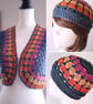 CLEARANCE LINE Granny Square Crochet Bolero Waistcoat and Beanie Set - Image 2