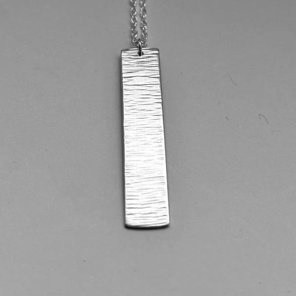 Sterling silver bar pendant