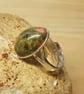 Simple oval unakite ring. Scorpio jewelry uk. Adjustable sterling silver - Image 3
