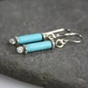 Scrolls turquoise silver earrings