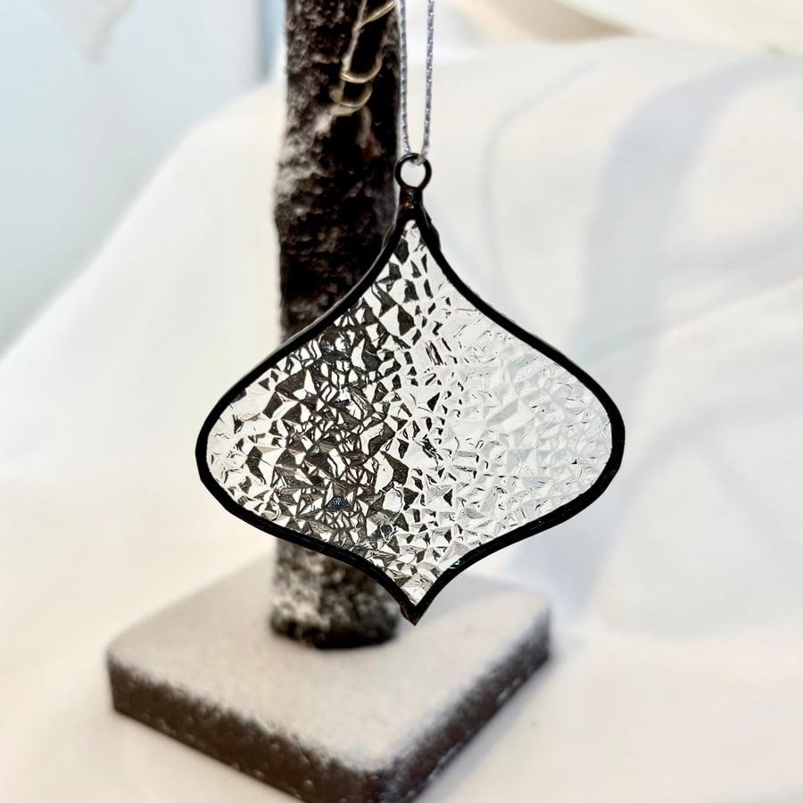 Frost stained glass Christmas bauble, Christmas decor, Stocking filler