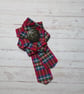 Royal Stewart Tartan & Celtic Button Ribbon Ruffle Brooch  - Image 2