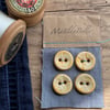 Buttons handmade ceramic set of four round yellow buttons