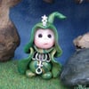 Tiny Gnome Maiden 'Ginny' 1.5" OOAK Sculpt by Ann Galvin