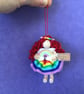 Tiny Wooden Rainbow Fairy Doll Decoration