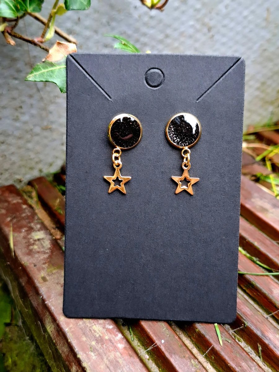 Gothic stars dangle stud earrings punk emo vampire witch