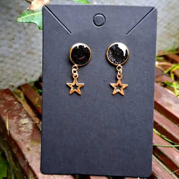 Gothic stars dangle stud earrings punk emo vampire witch