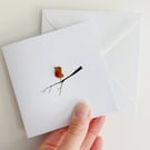 Individually Designs Sea Glass 3D Robin Greetings Card - Blank Inside