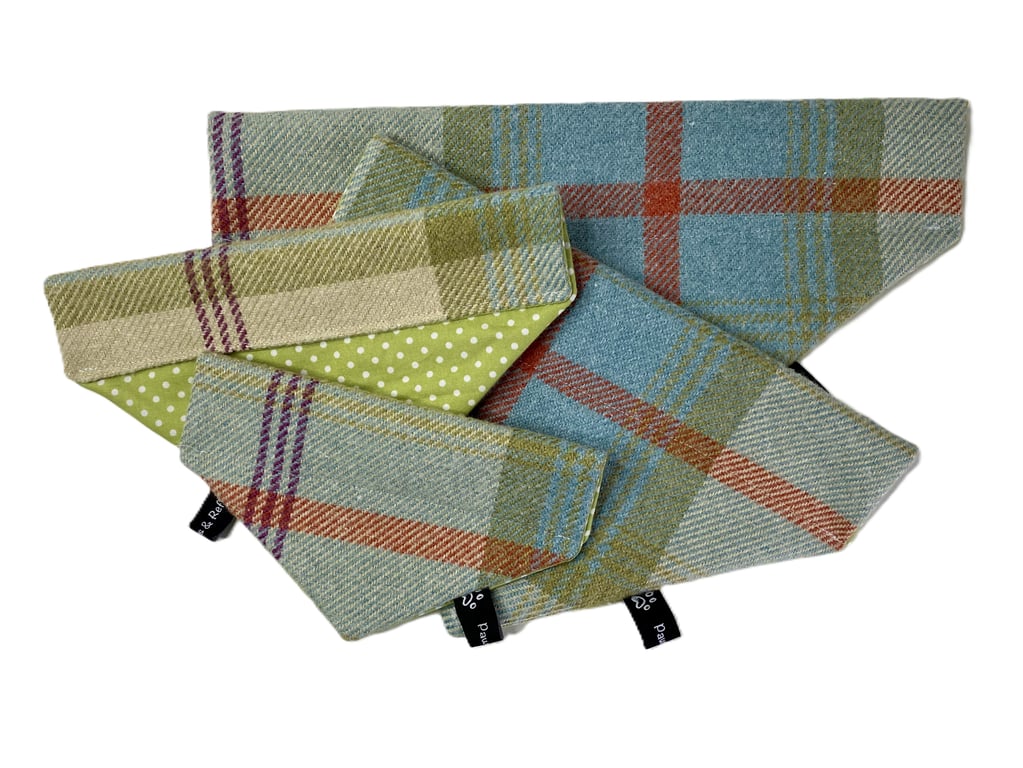Balmoral Tartan Tweed effect Dog Bandana, Scottish-Style Posh Neckerchief