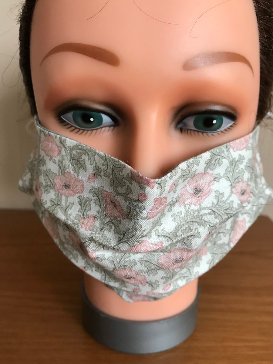 Adult face cover in Liberty of London print fabric The Winterbourne Collection 