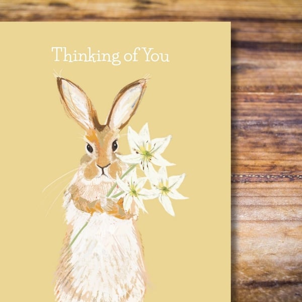 Sympathy Get Well thinking of You Hare Blank Card