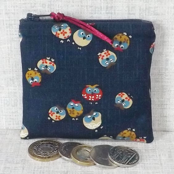 Small purse, coin purse, owls.